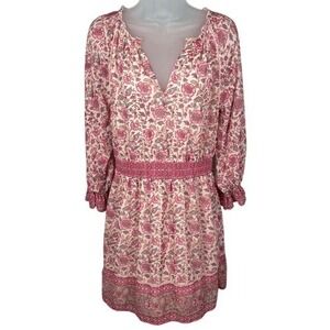 Love the Label Pink Floral Smocked Dress M‎